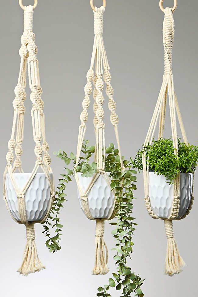 macrame plant hanger set Macrame Planter Set of 3