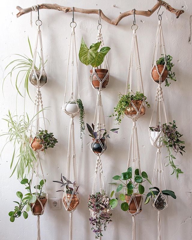 macrame multi plant hanger Large Macrame Planter Set