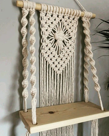 Macrame Boho Shelf Hanger | Without Plants and Pots