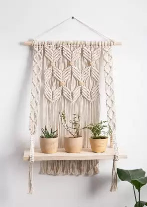 Macrame Wall Shelves Hanger Plant, Macrame Wall Hanger for Home Decoration